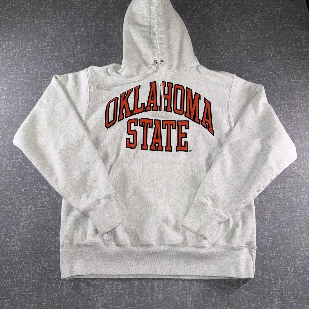 Oklahoma State Cowboys Hoodie Sweatshirt Mens Medium Gray NCAA Football Champion - Picture 2 of 11